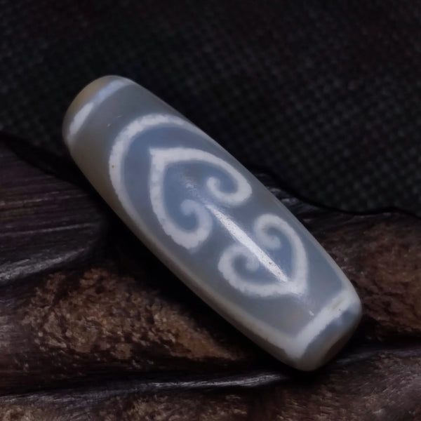 Grey Jade Agate Dzi Beads-ToShay.org