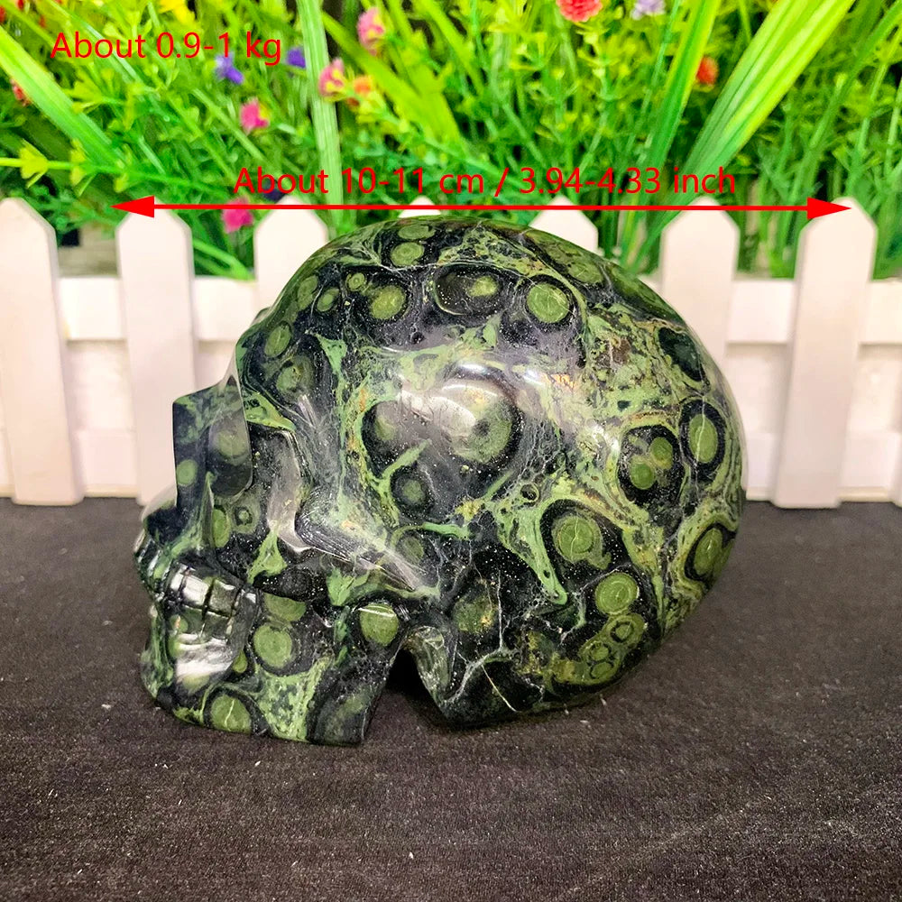Natural Mineral Stone Kambaba Jasper Skull Hand Carved Healing Crystals Home Decor Collection Holiday Gifts-ToShay.org