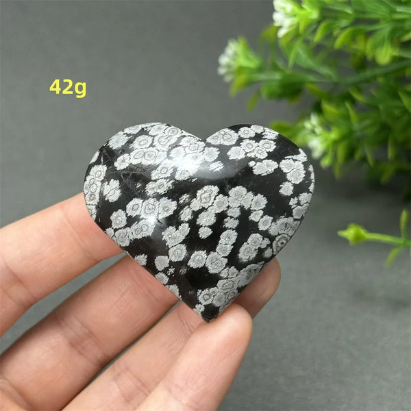 Black Snowflake Obsidian Heart-ToShay.org