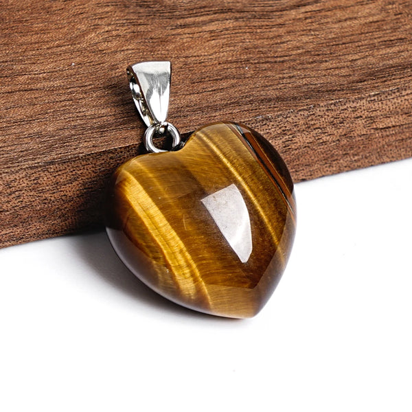 Yellow Tiger Eye Heart Pendants-ToShay.org