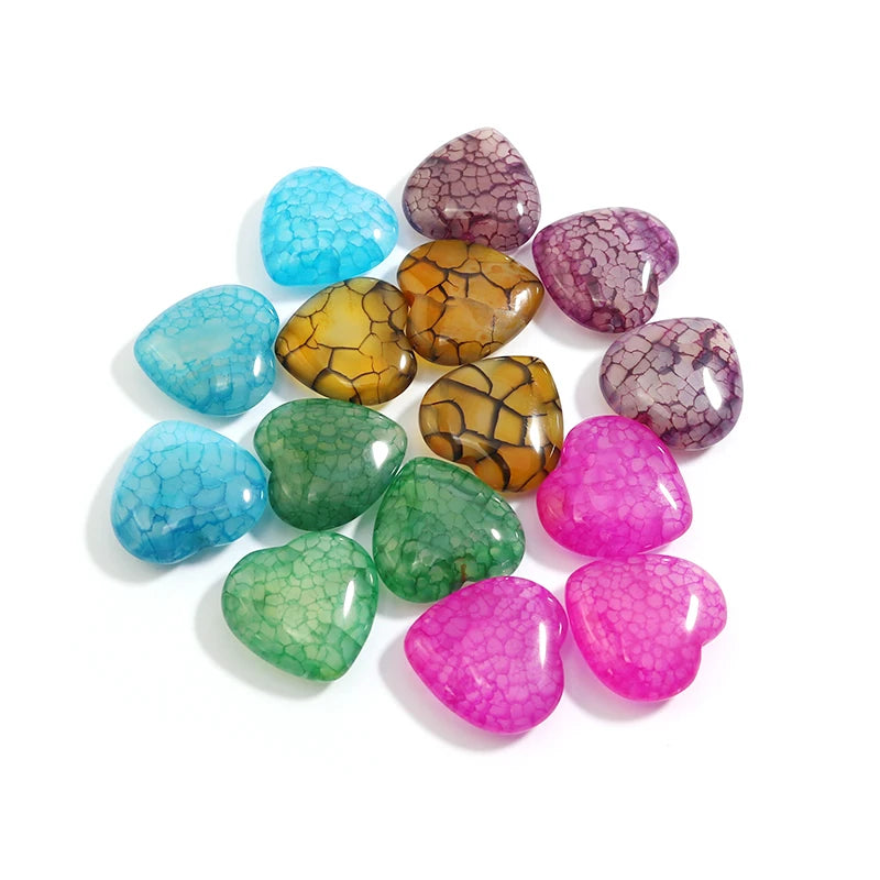 Mixed Dragon Vein Agate Hearts-ToShay.org