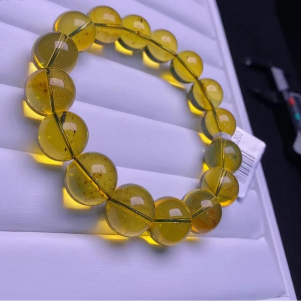 Blue Amber Bead Bracelet-ToShay.org