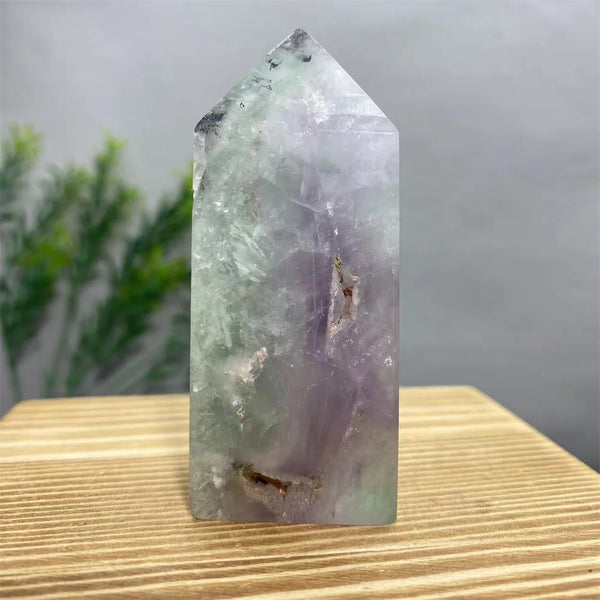 Green Feather Fluorite Wand-ToShay.org
