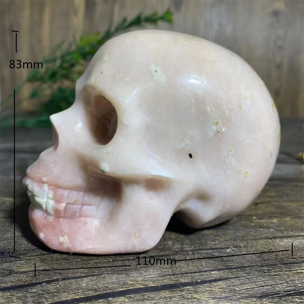 Crystal Natural Green Red Tourmaline Skull Carving Stone Reiki Beauty Quartz High Quality Healing Stones Decoration Mineral-ToShay.org