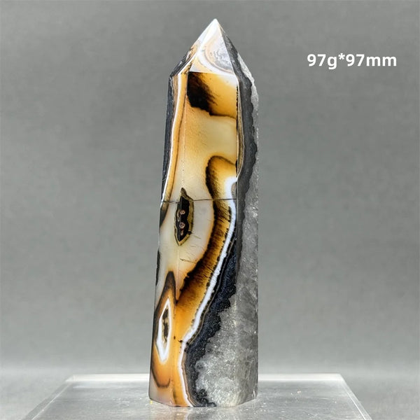 Black Red Striped Agate Wand-ToShay.org