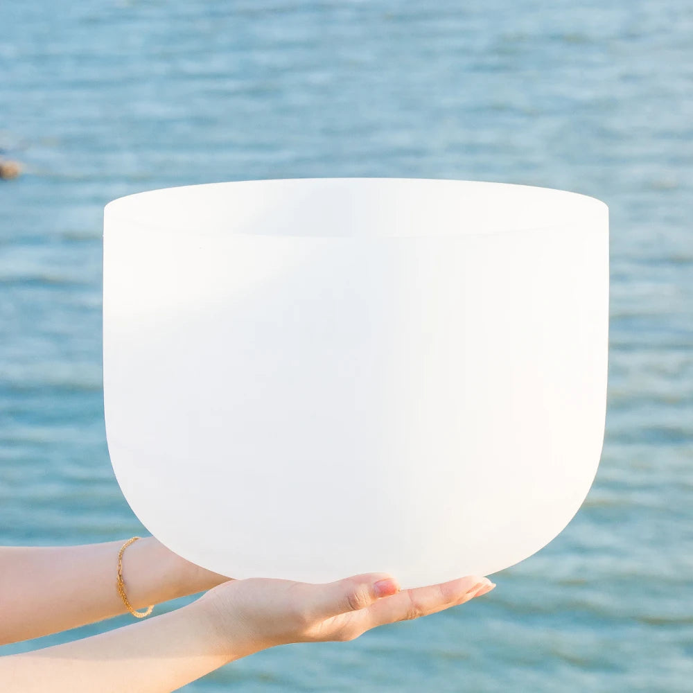 White Frosted Crystal Singing Bowls-ToShay.org