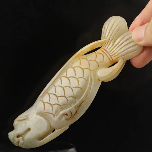 Yellow Jade Fish Pendant-ToShay.org