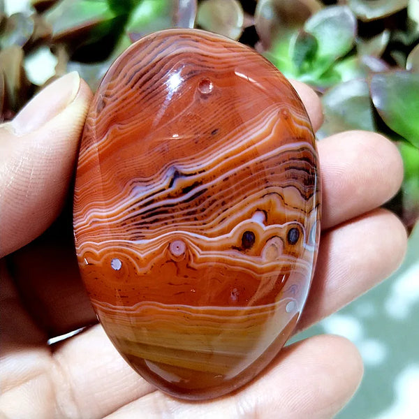 Red Flower Agate Palm Stone-ToShay.org