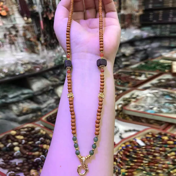Brown Olive Pit Bead Necklace-ToShay.org
