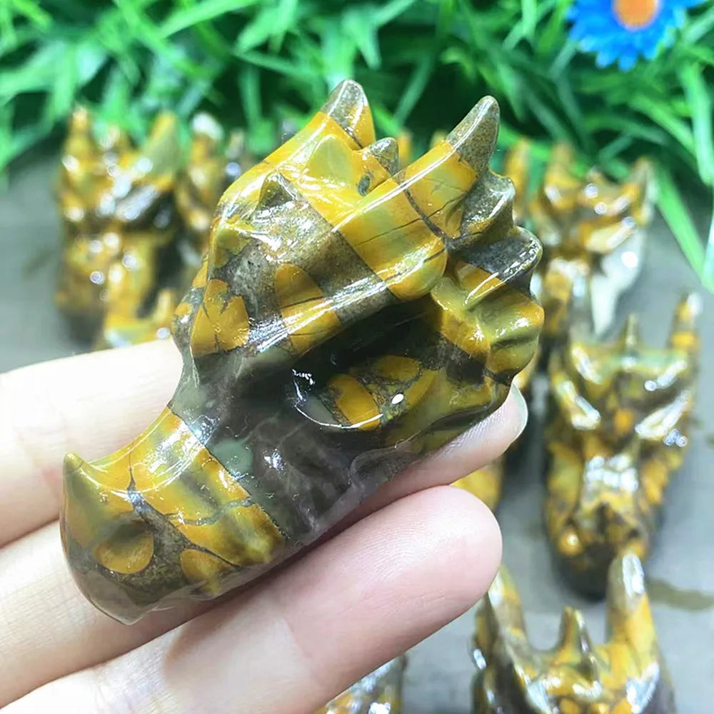 Yellow Quartz Dragon Skull-ToShay.org