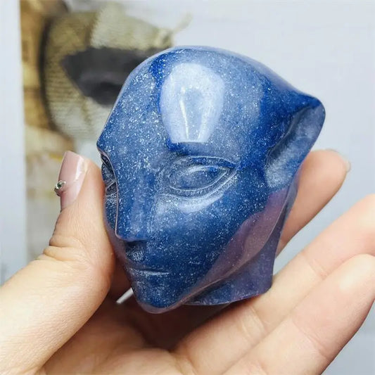 Blue Aventurine Alien Skull-ToShay.org