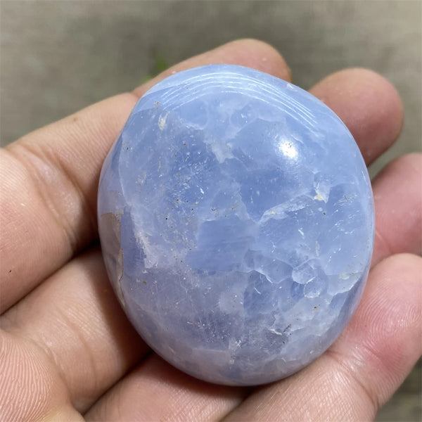 Blue Celestine Palm Stone-ToShay.org