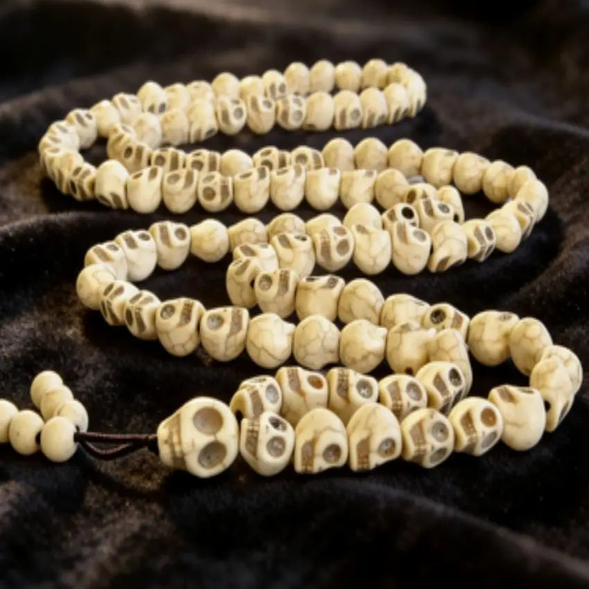 White Howlite Skull Beads-ToShay.org