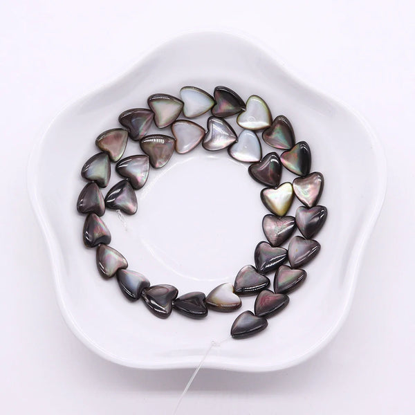 Black Pearl Shell Heart Beads-ToShay.org