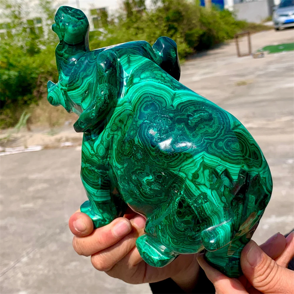 Green Malachite Elephant-ToShay.org