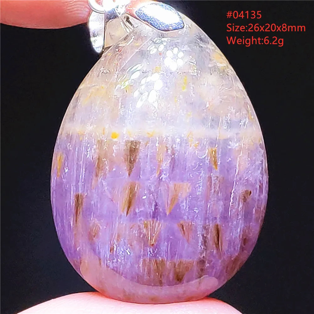 Purple Rutilated Auralite Pendant-ToShay.org