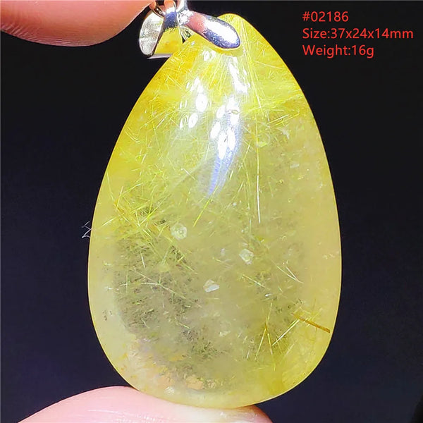 Gold Rutilated Quartz Pendant-ToShay.org