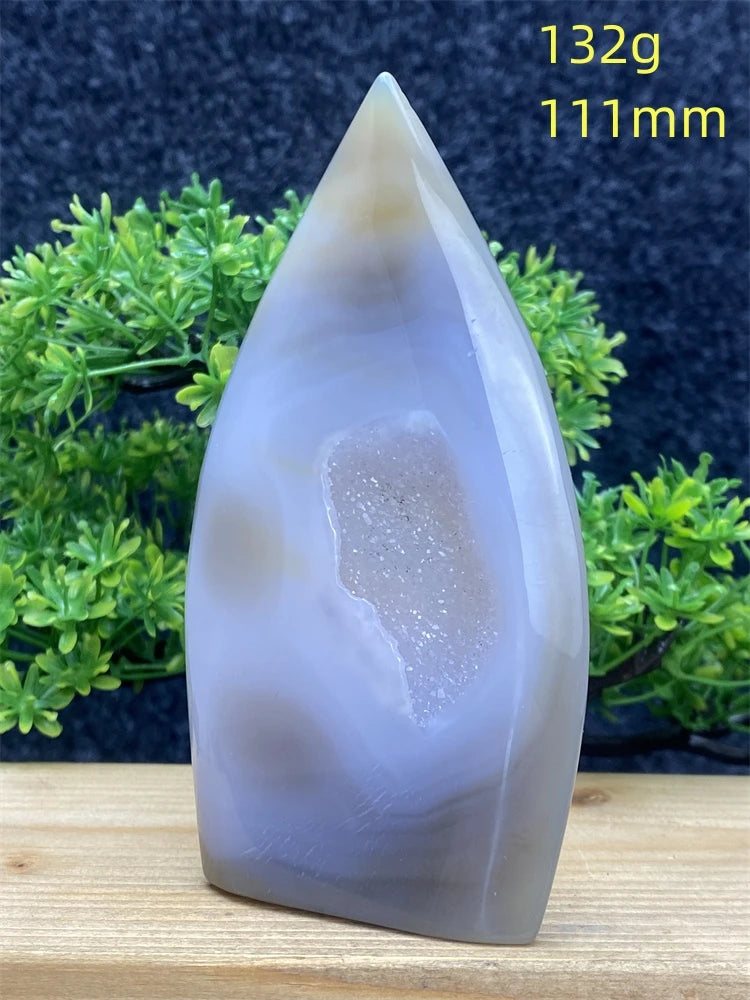 Blue Agate Geode Flame-ToShay.org