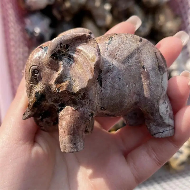 Brown Picture Stone Elephant-ToShay.org