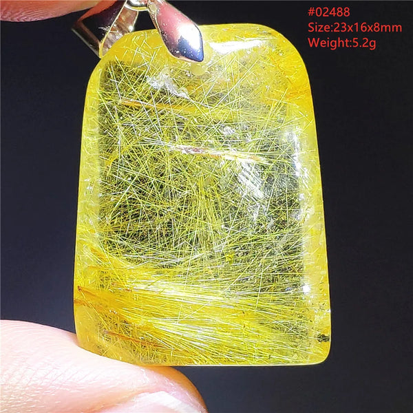 Gold Rutilated Quartz Pendant-ToShay.org