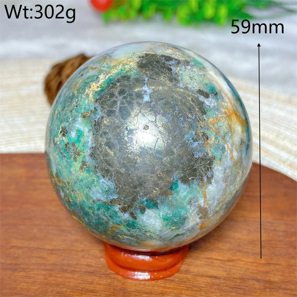 Green Jasper Pyrite Ball-ToShay.org