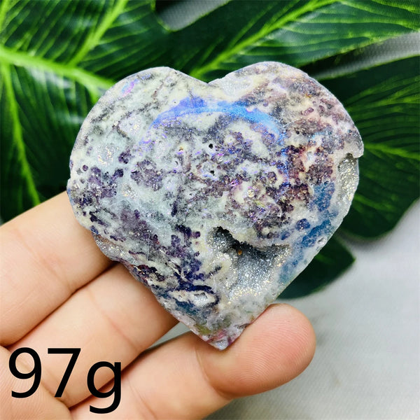 Purple Sphalerite Geode Heart-ToShay.org