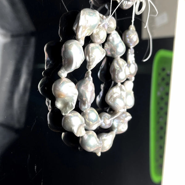 Grey Pearl Fishtail Beads-ToShay.org