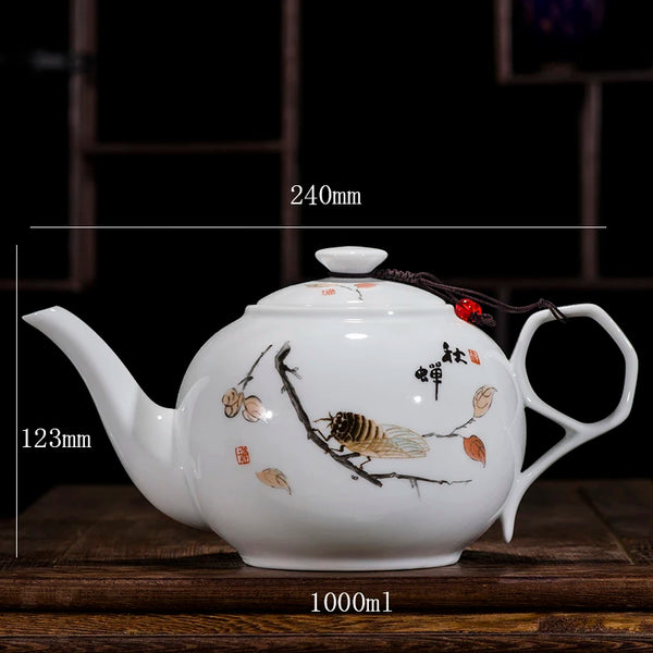 White Painted Porcelain Teapots-ToShay.org