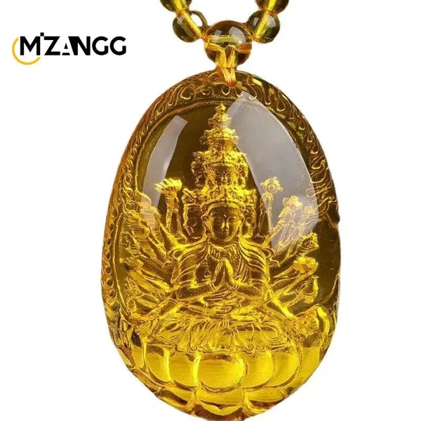 Gold Amber Buddha Pendant-ToShay.org