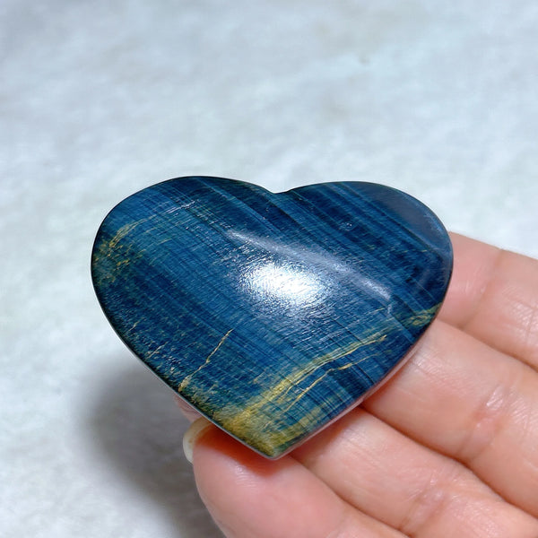 Blue Flash Tiger Eye Heart-ToShay.org