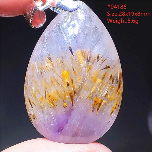 Gold Rutilated Pendant-ToShay.org