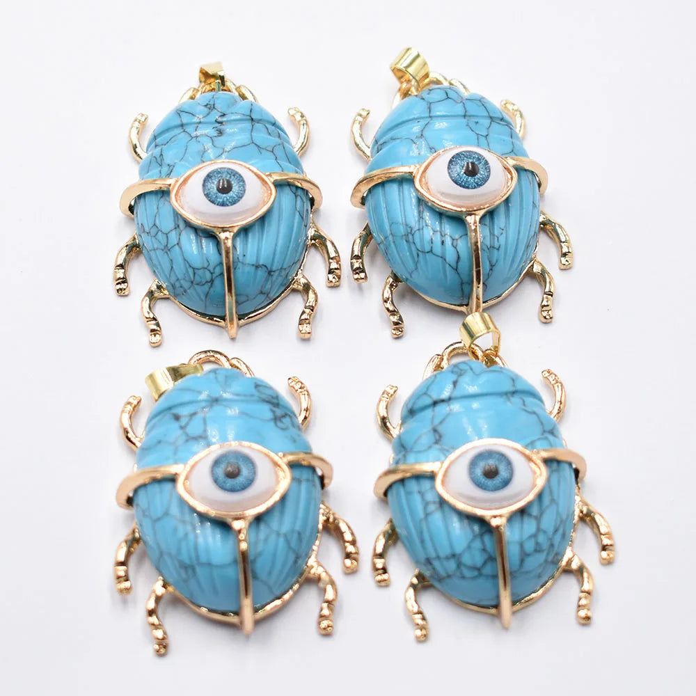 Mixed Crystal Beetle Pendants-ToShay.org