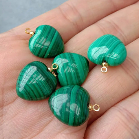 Green Malachite Heart Pendants-ToShay.org