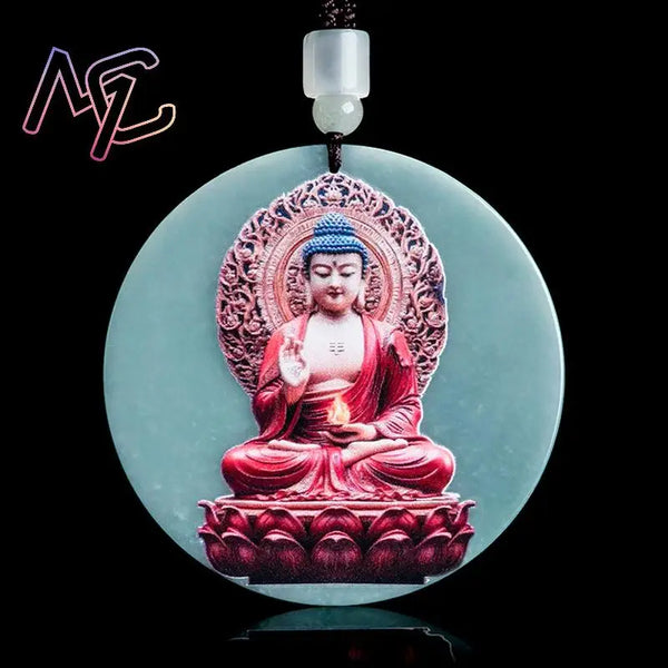 Blue Jadeite Guanyin Pendant-ToShay.org