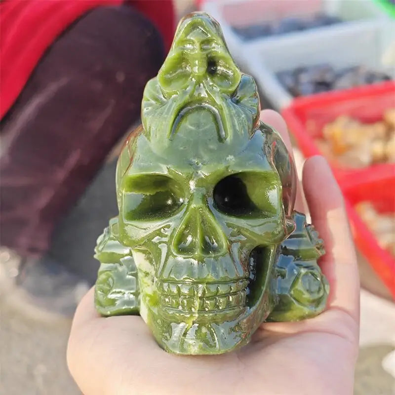 Green Jade Angel Skull-ToShay.org