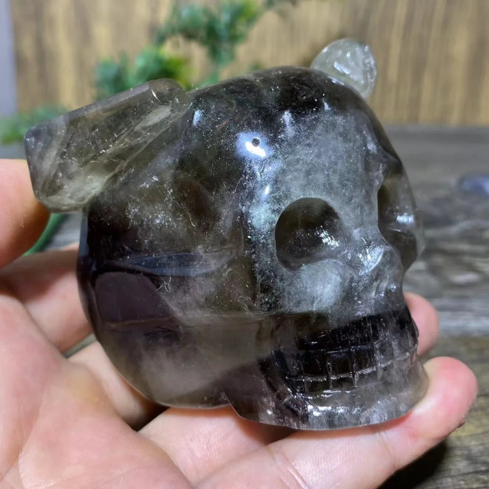Brown Smokey Citrine Quartz Skull-ToShay.org