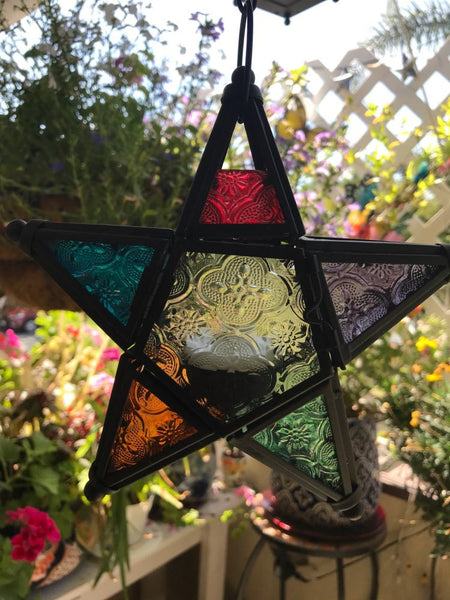 Stained Glass Candle Lantern-ToShay.org