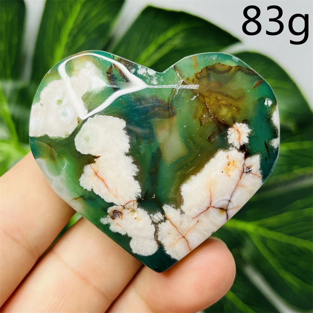 Green Flower Agate Heart-ToShay.org