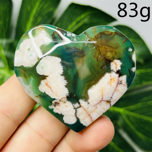 Green Flower Agate Heart-ToShay.org