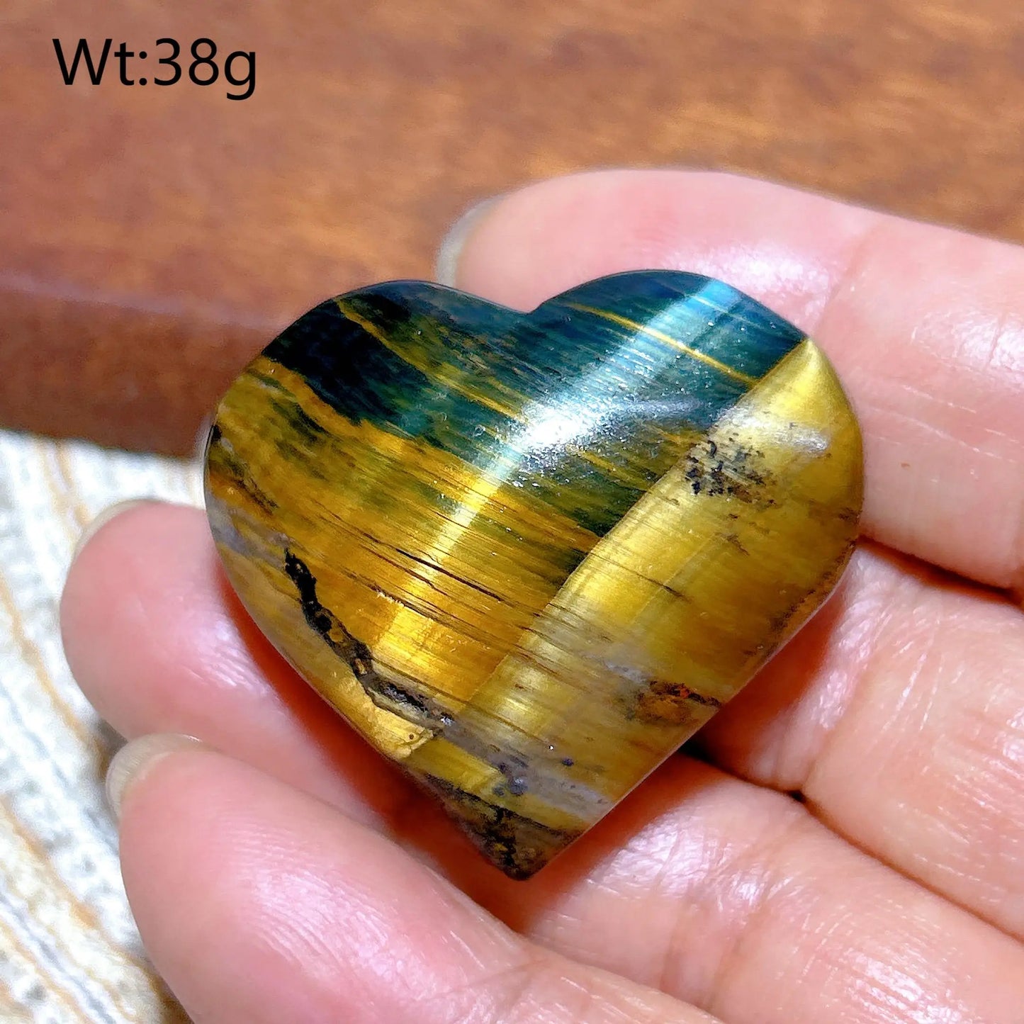 Yellow Blue Tiger Eye Heart-ToShay.org