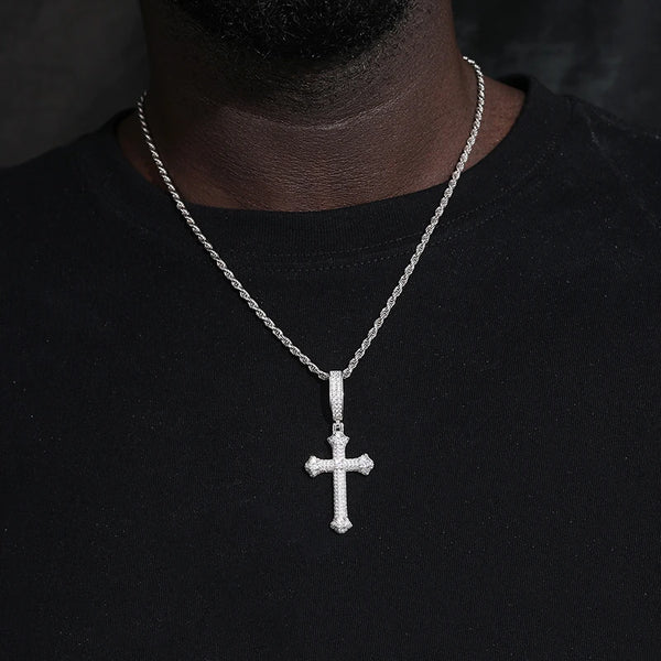 Silver Cross Pendant Necklace-ToShay.org