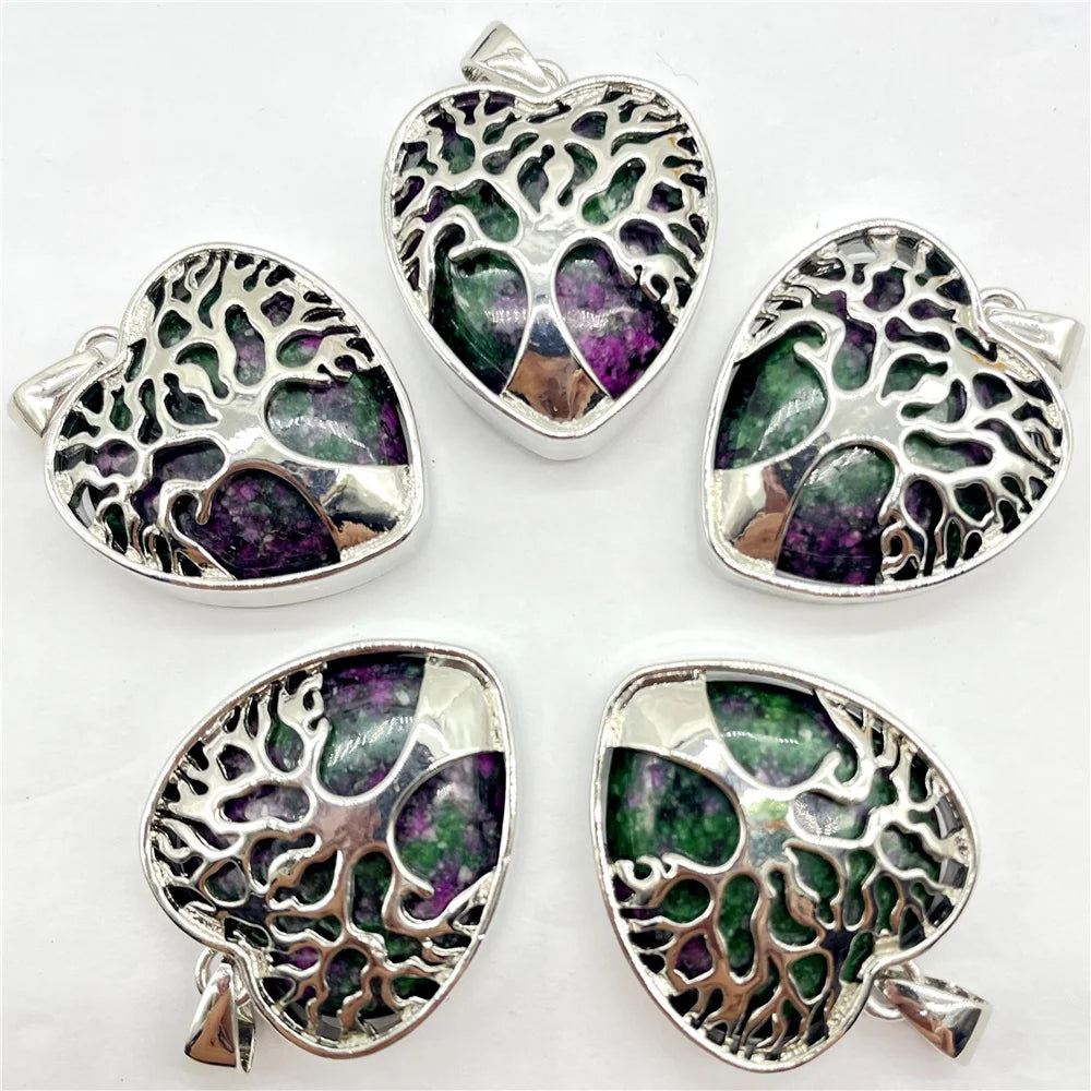 Mixed Crystal Quartz Tree Pendants-ToShay.org