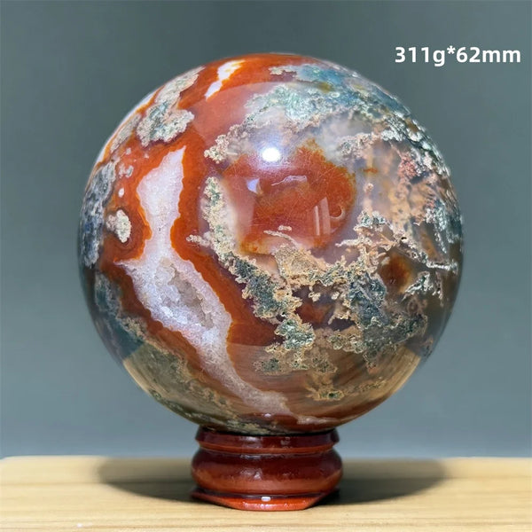 Red Moss Crystal Agate Ball-ToShay.org