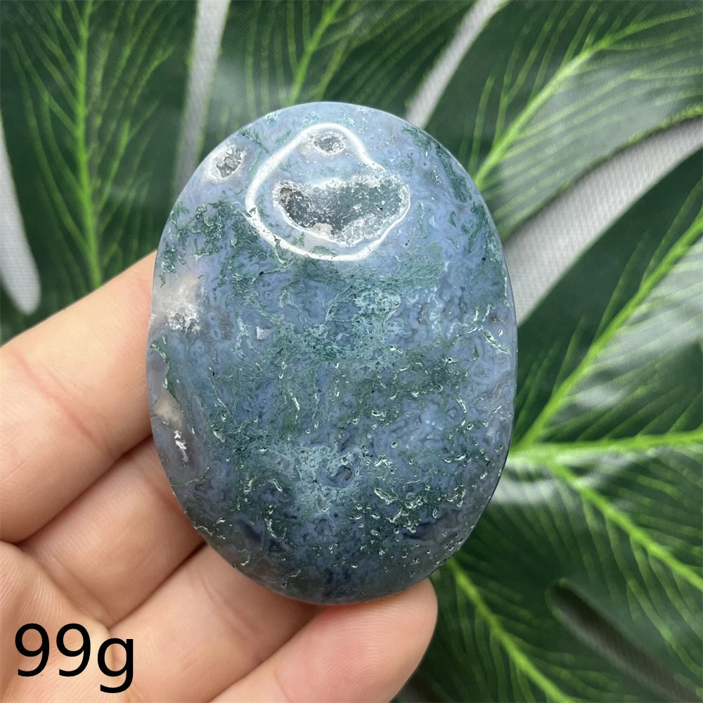 Green Moss Agate Palm Stone-ToShay.org