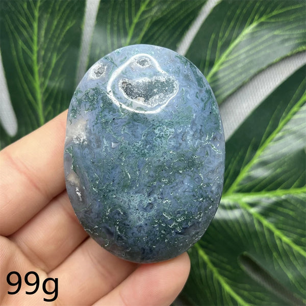 Green Moss Agate Palm Stone-ToShay.org