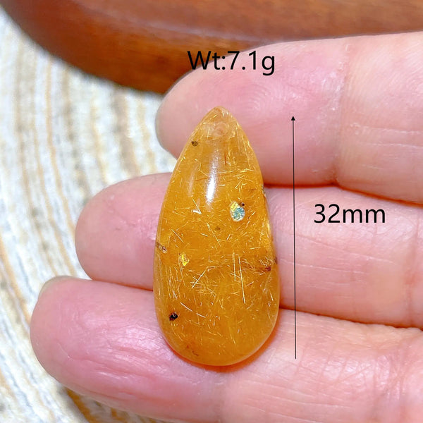 Gold Rutilated Crystal Pendant-ToShay.org