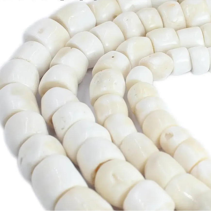 White Coral Rondelle Beads-ToShay.org