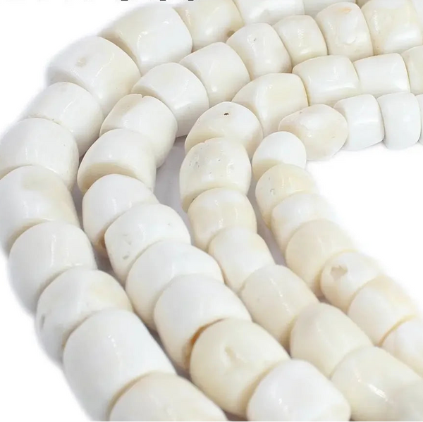 White Coral Rondelle Beads-ToShay.org