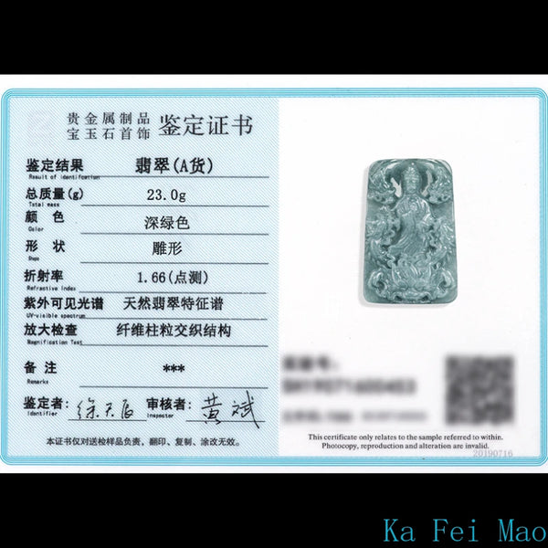 Blue Jade Guanyin Pendant-ToShay.org