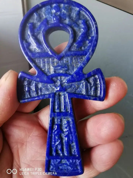 Blue Lapis Lazuli Ankh Cross-ToShay.org